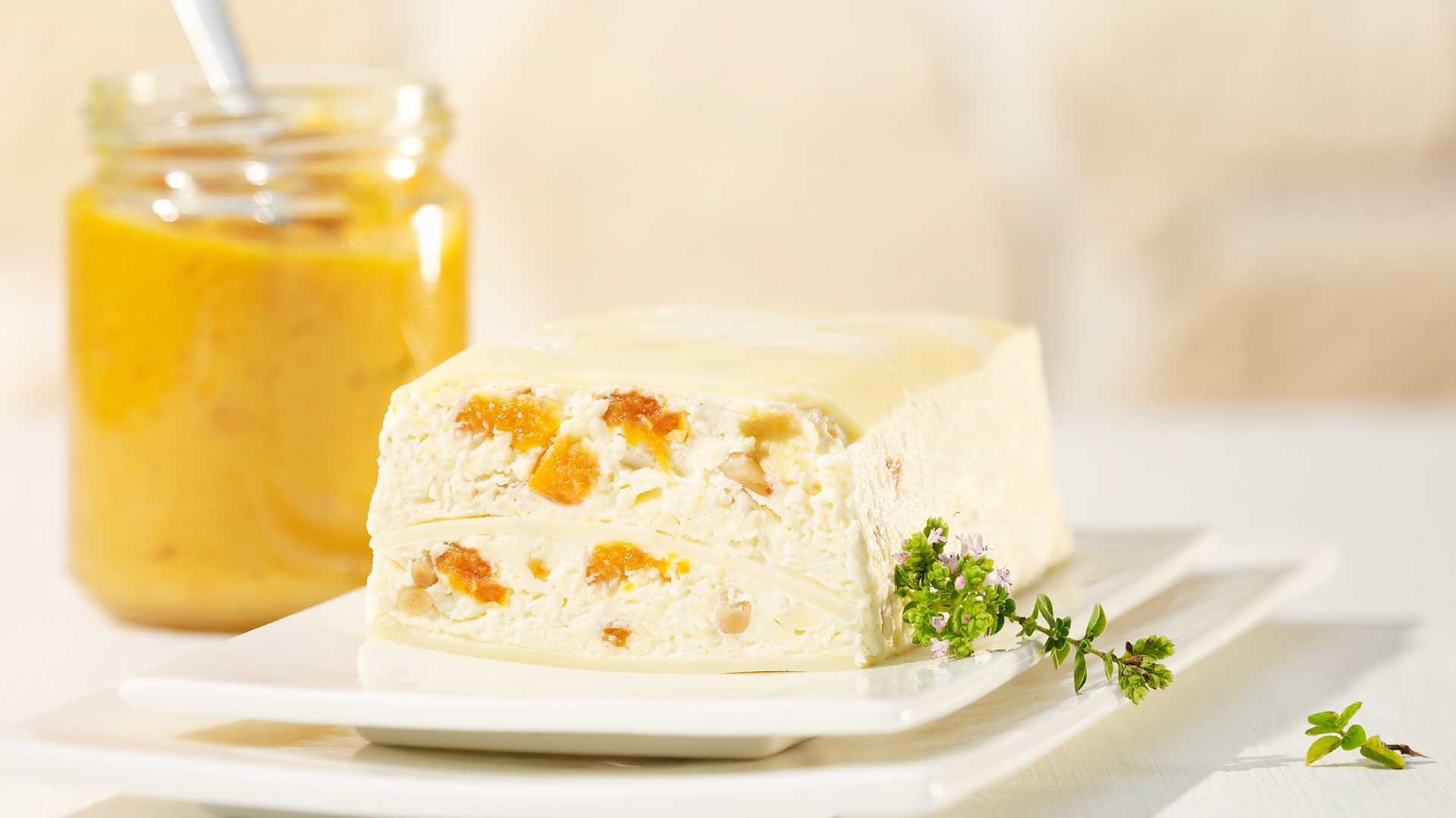 Cheese terrine with apricot mustard - Emmentaler AOP Switzerland