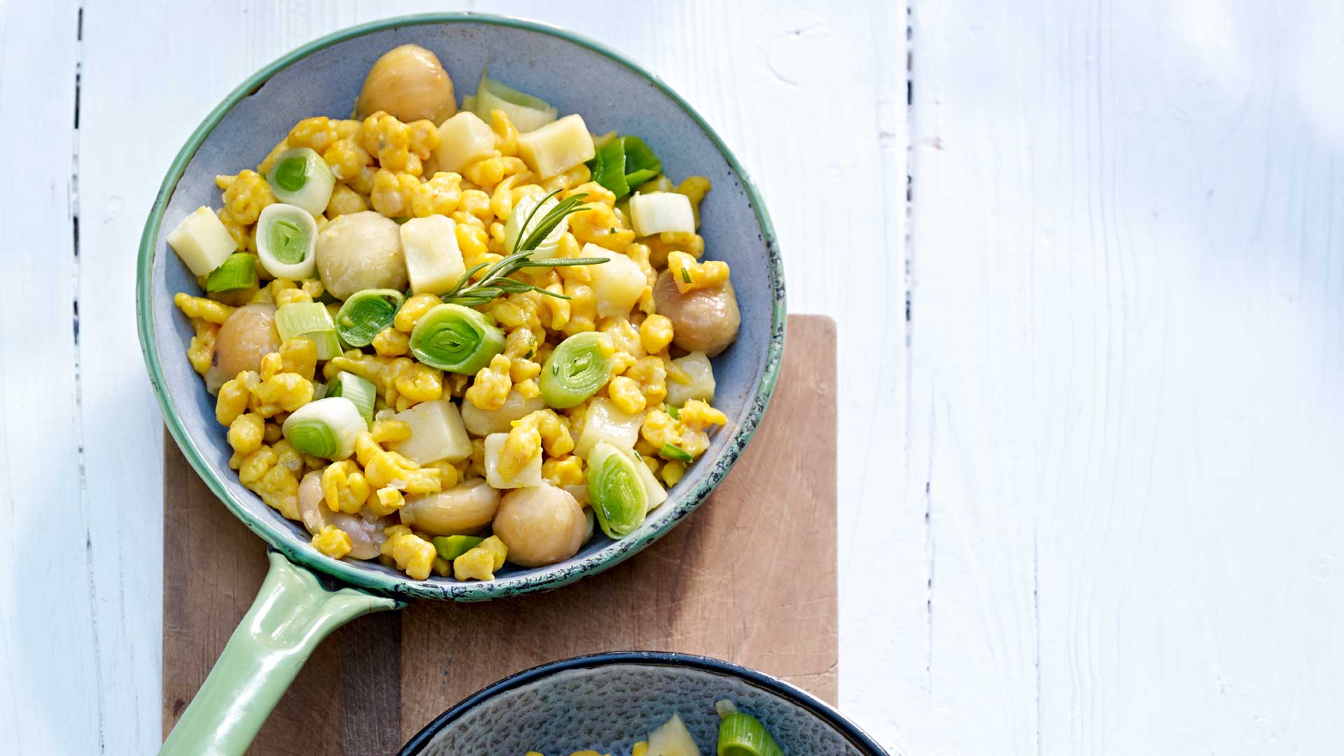 Pumpkin and button spaetzle stir-fry - Emmentaler AOP Switzerland