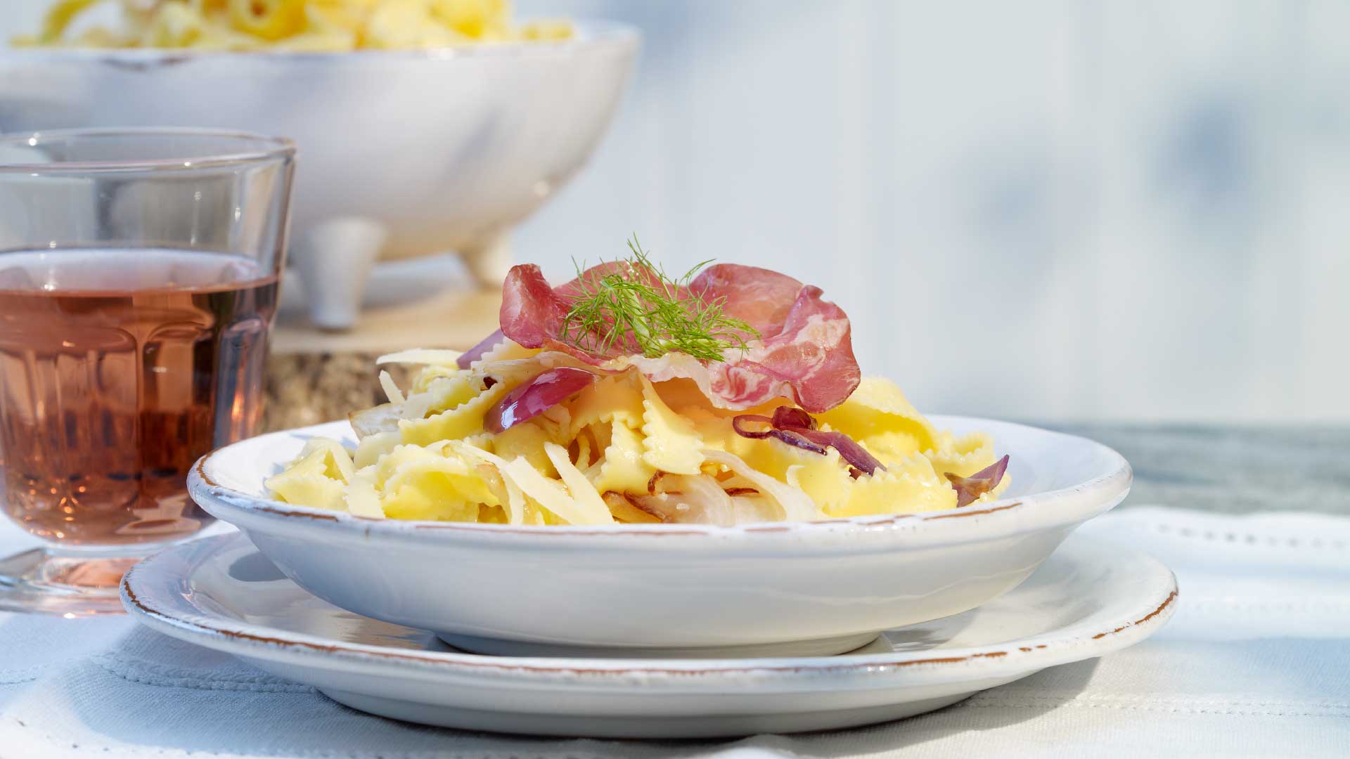 Noodles with braised fennel and coppa chips - Emmentaler AOP Switzerland