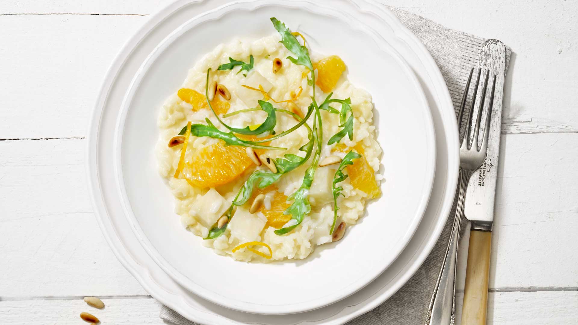 Orange an rocket risotto - Emmentaler AOP Switzerland