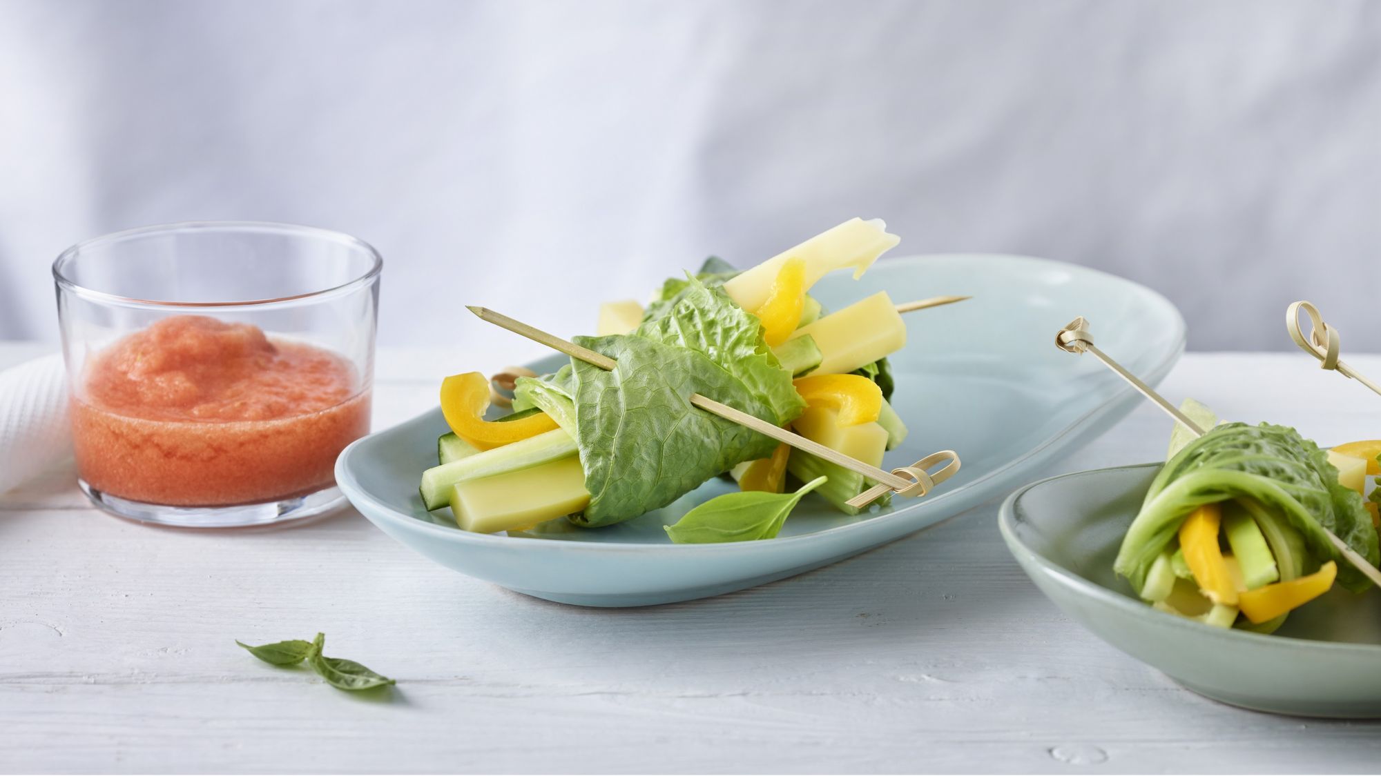 Vegetable parcels with tomato dip - Emmentaler AOP Switzerland