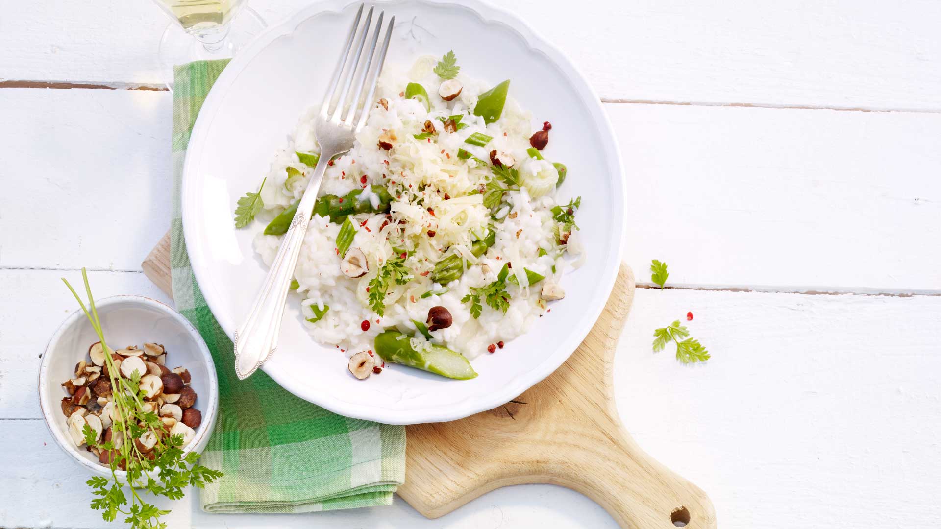 Spring risotto with hazelnuts - Emmentaler AOP Switzerland