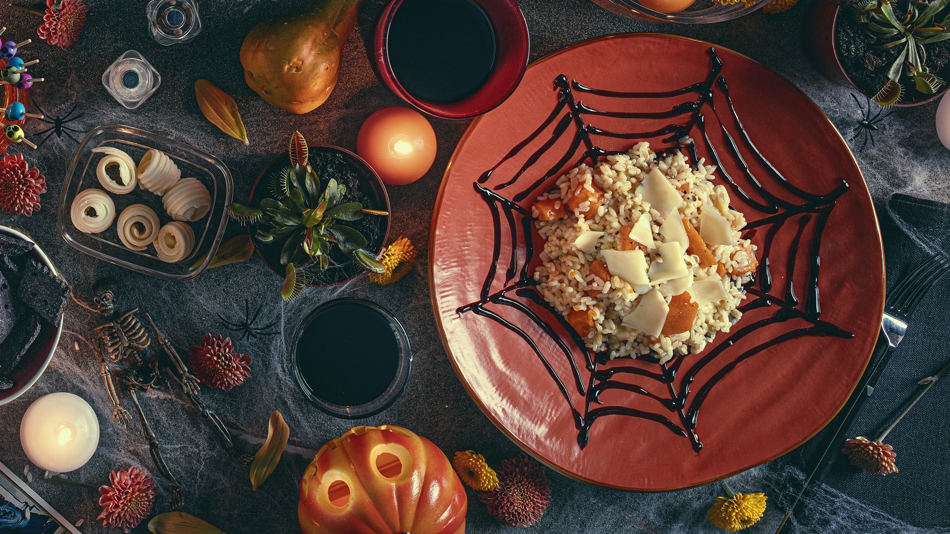 Pumpkin risotto with a balsamic vinegar reduction and Emmentaler AOP